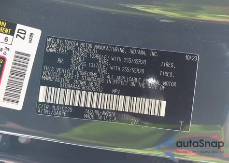 2024 Toyota Grand Highlander Limited from USA, damaged, VIN 5TDAAAA55RS005612